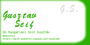 gusztav seif business card